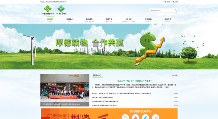 湖北合作投資集團有限公司首頁第一屏截圖
